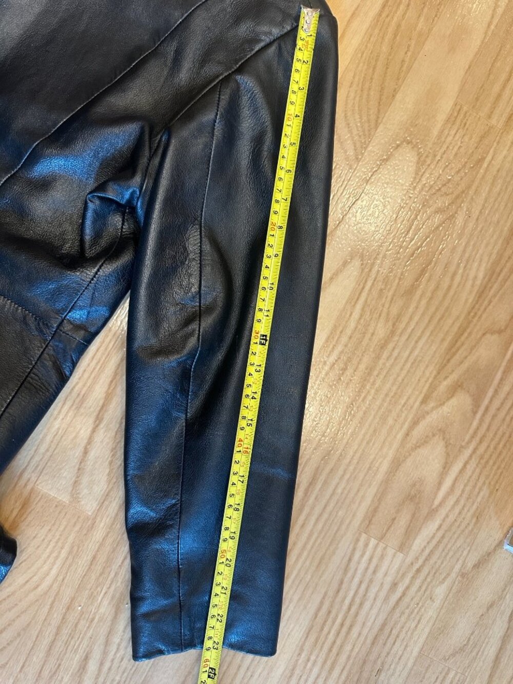 Vintage Guccini Leather Co Black Genuine Leather Blazer Coat 2XL - Picture 6 of 16